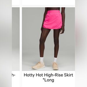 Lululemon hotty hot hi-rise skirt longer length size 4 sonic pink